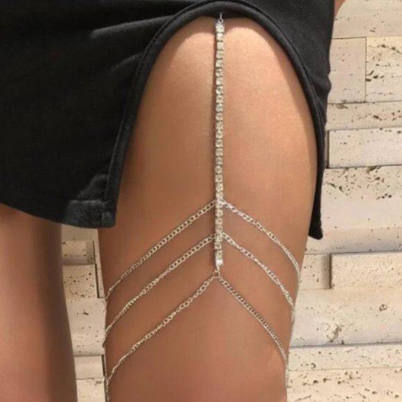 Leg Chain - Rhinestone - Picture 1 of 3